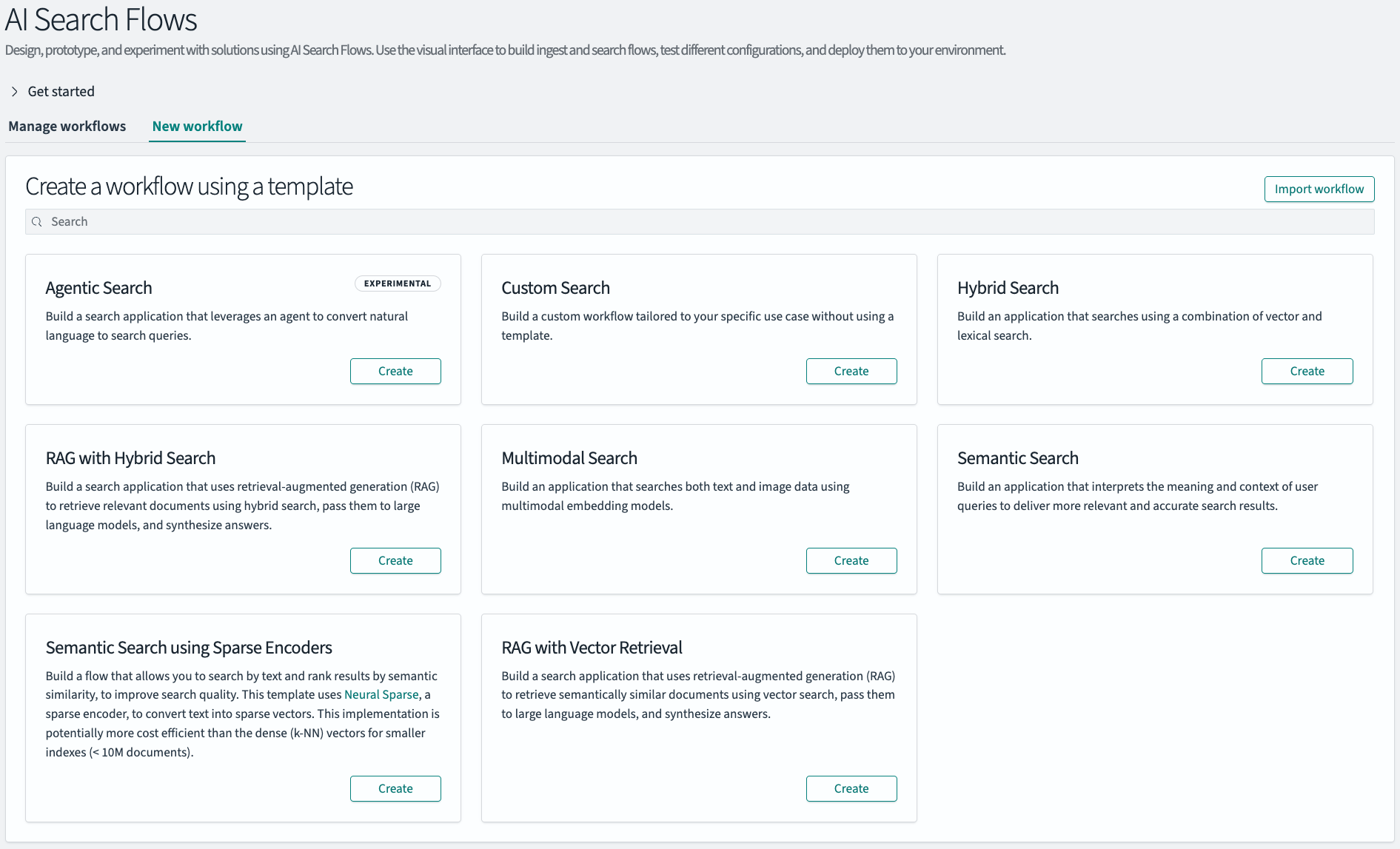 New workflow page