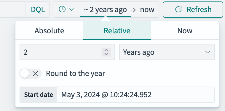 Time filter set to Last 2 years