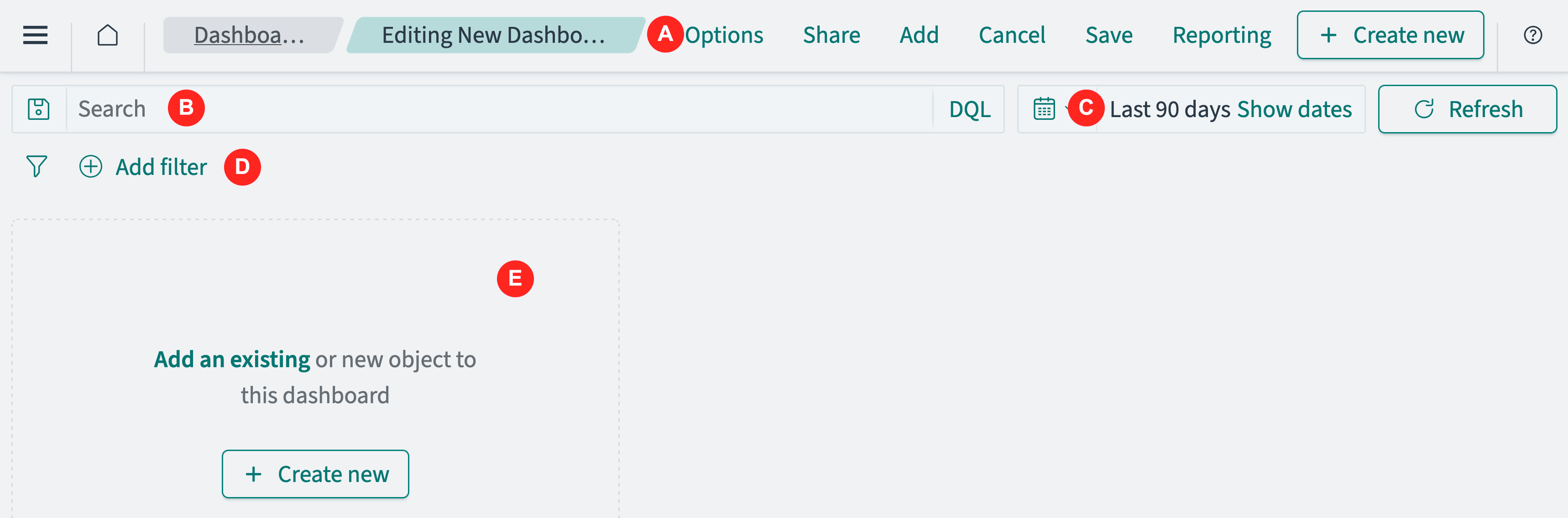 Dashboards app default page