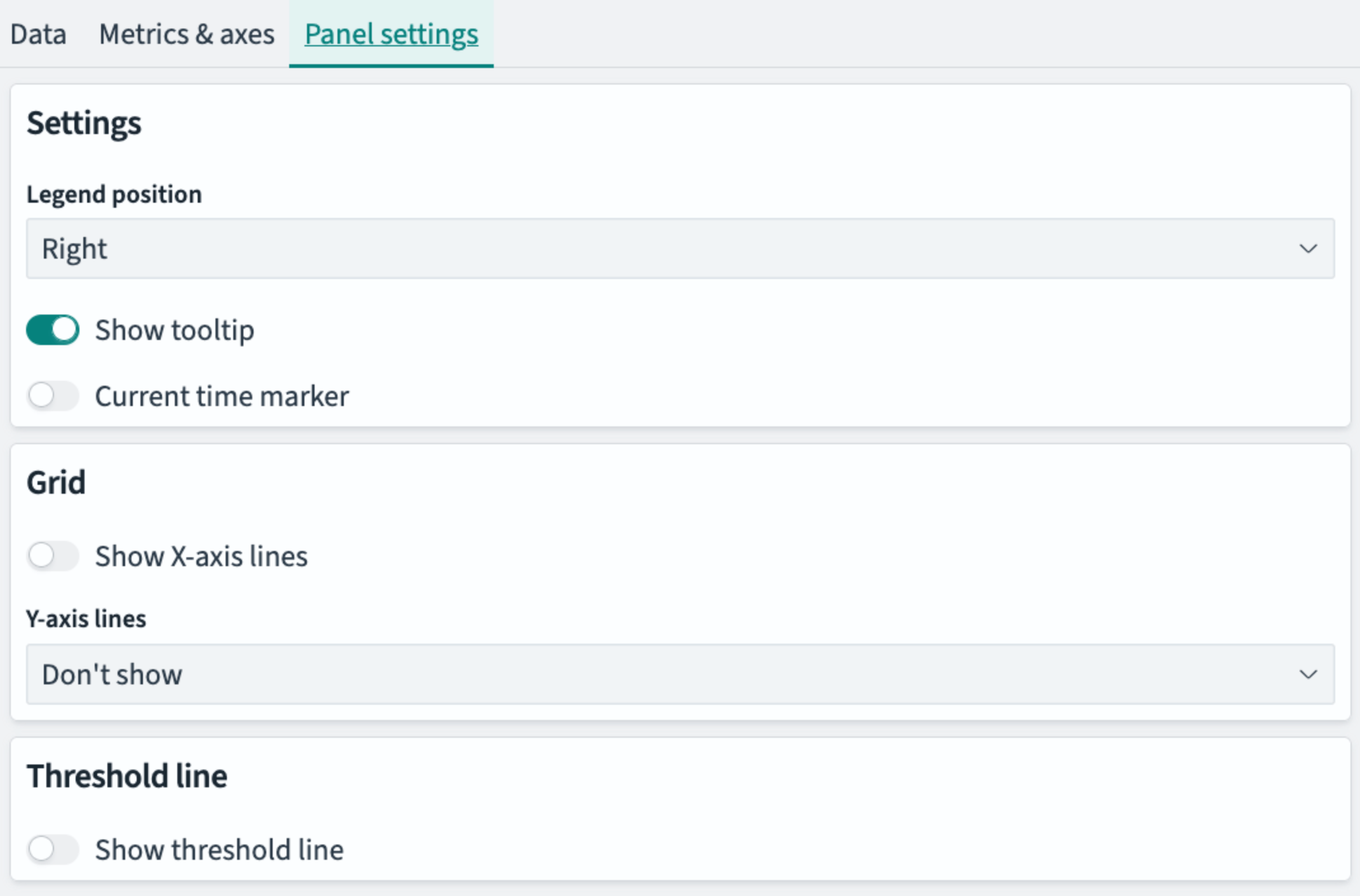 Visualization tools Panel settings